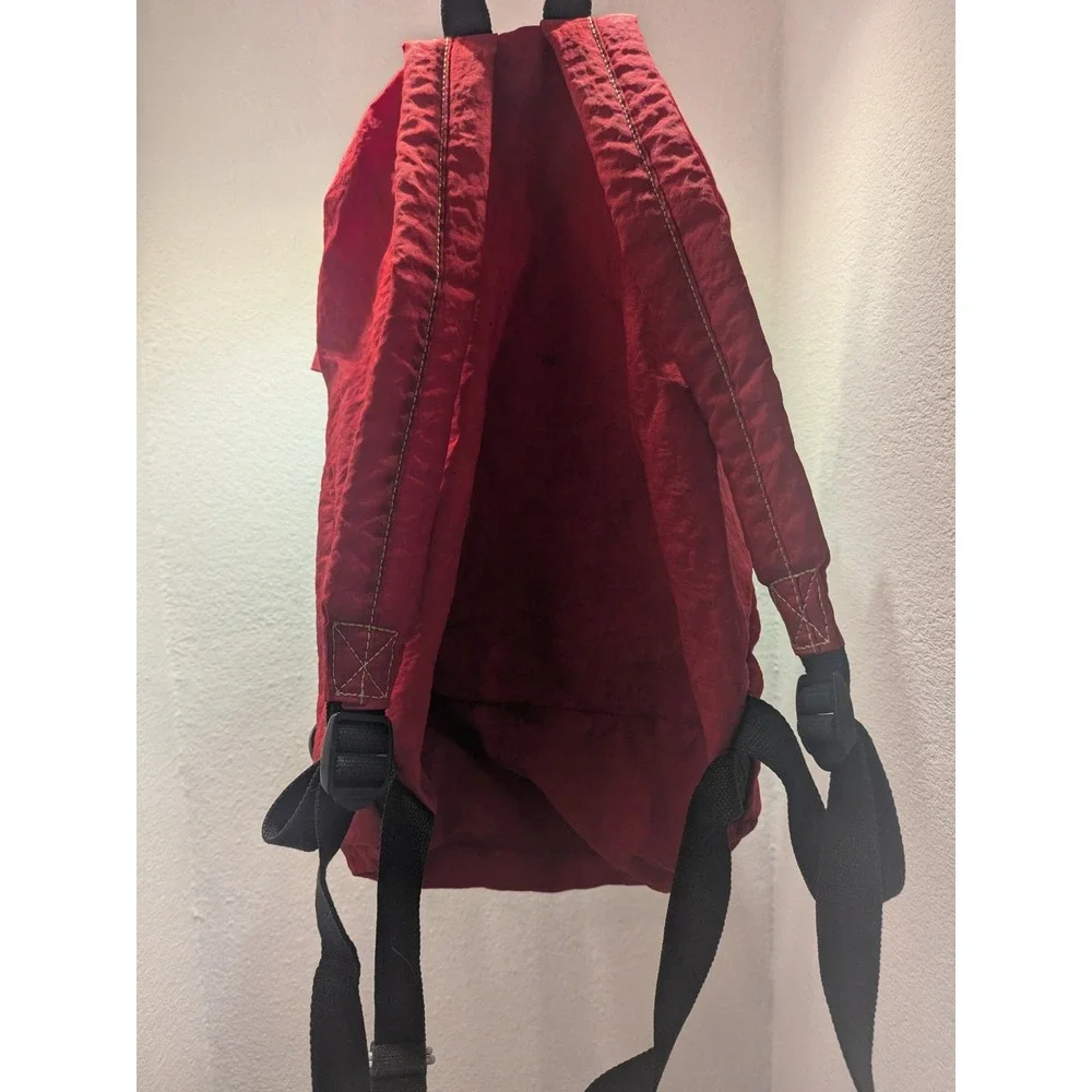 Kipling Red Nylon Drawstring Backpack Vintage Y2K Style Travel School Bag